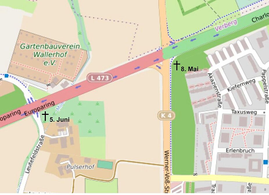 Unfallstellen Ring 2025 tödliche Unfälle in Krefeld mit Radfahrern Mai-Juni 2025