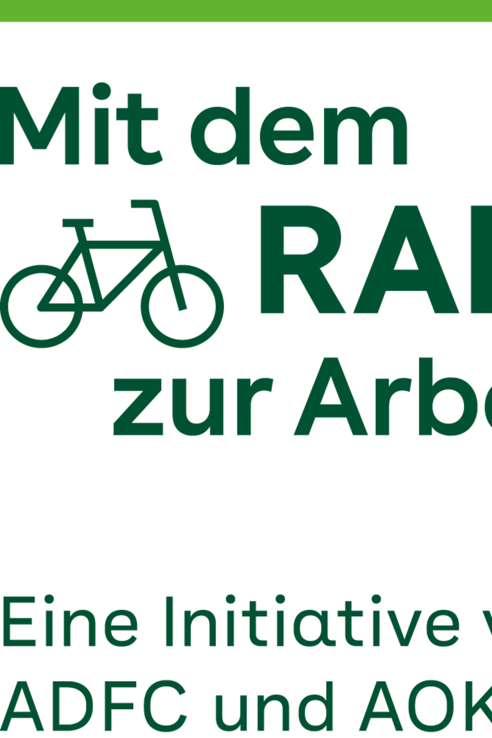 Logo der Aktion Mit dem Rad zur Arbeit von ADFC und AOK. Logo der Aktion Mit dem Rad zur Arbeit von ADFC und AOK.