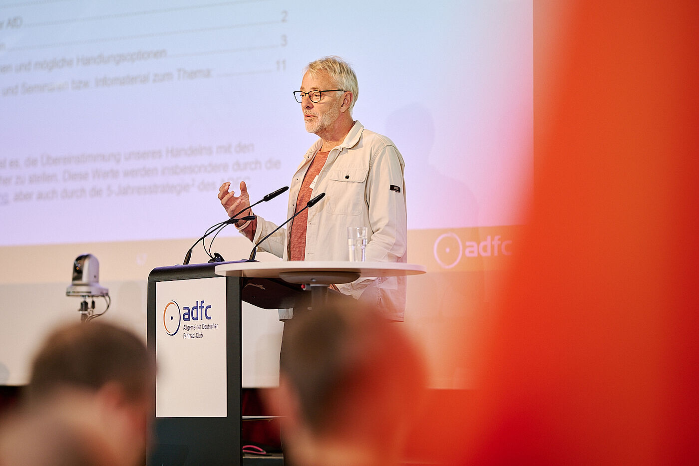 Der ADFC-Bundesvorsitzende Frank Masurat während seiner Rede.